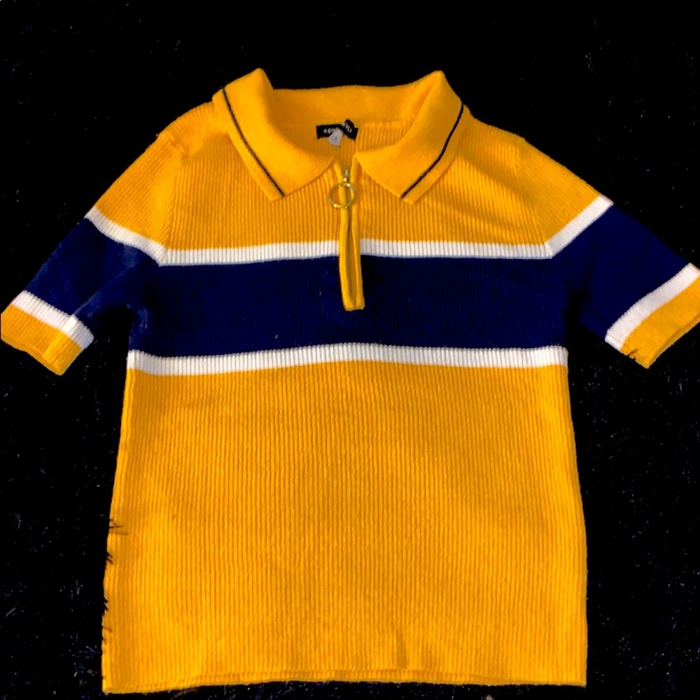 Mustard yellow vintage style crop top